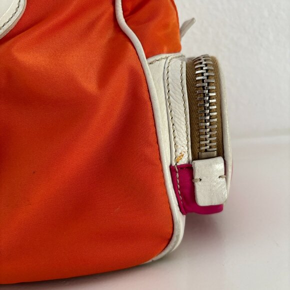 Prada Handbag - Arancio / Fuxia / White / Silver - Many Compartments - Picture 4 of 13